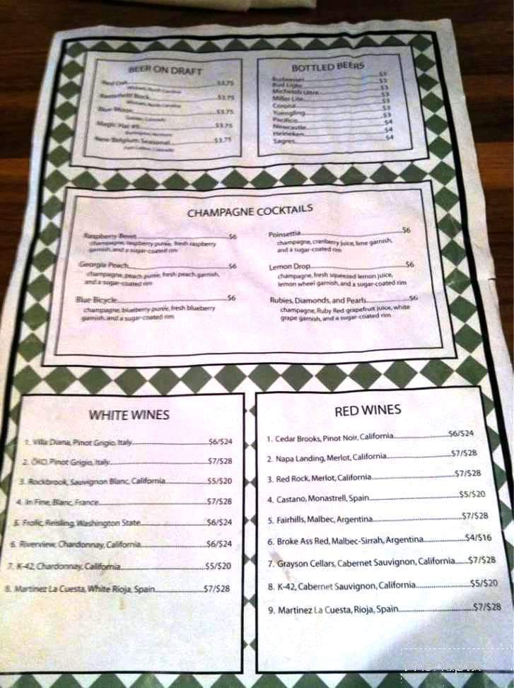 The Town Table - Elon College, NC menu_pic