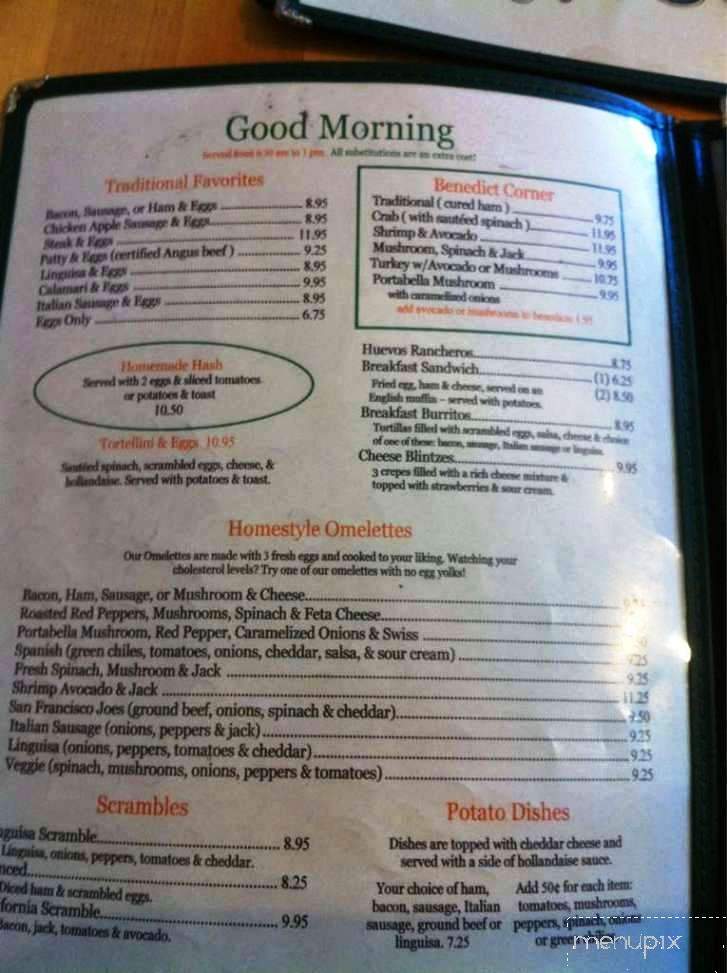Toasties Cafe - Pacific Grove, CA menu_pic