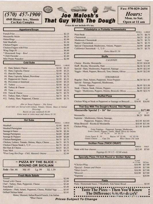 That Guy With The Dough - Moosic, PA menu_pic