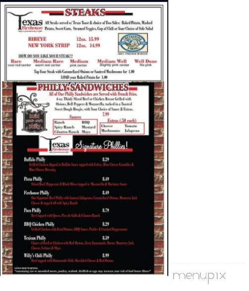 Texas Firehouse Sports Bar and Grill - Amarillo, TX menu_pic