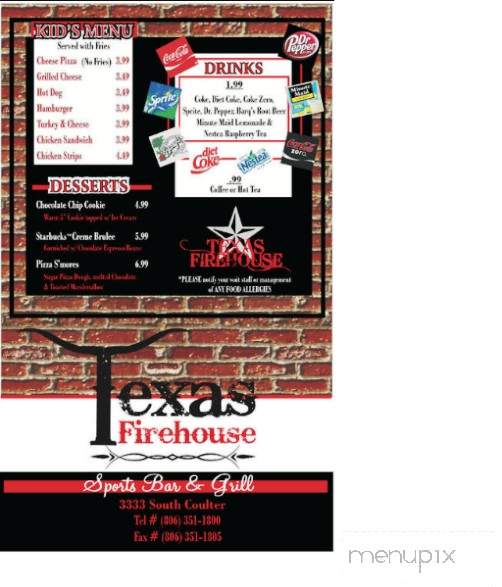 Texas Firehouse Sports Bar and Grill - Amarillo, TX menu_pic