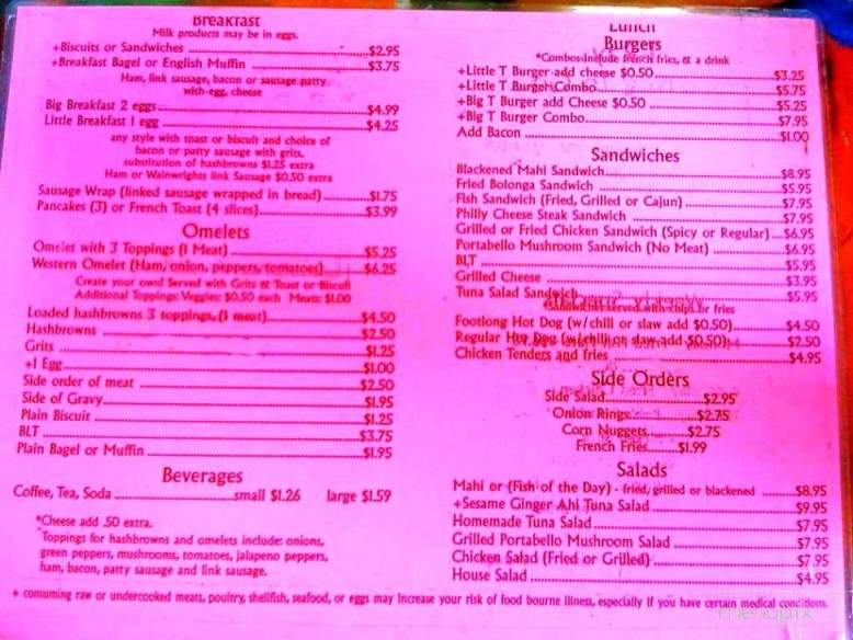 T-Rays Burger Station - Fernandina Beach, FL menu_pic