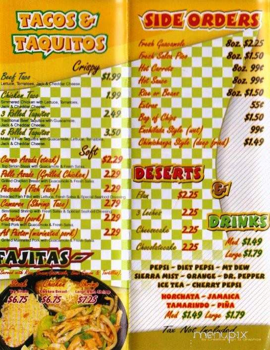 Taco Shop Co - Tucson, AZ menu_pic