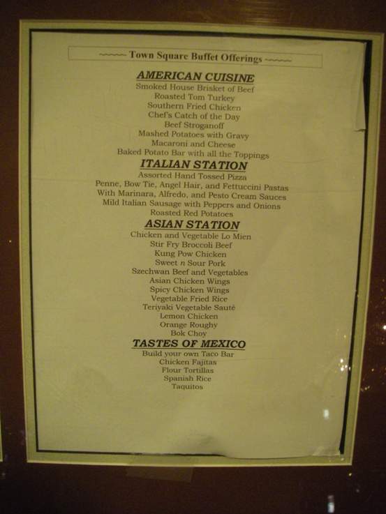 Town Square Buffet at Horizon Casino - Stateline, NV menu_pic