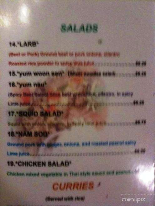 Thai Pepper - Lubbock, TX menu_pic