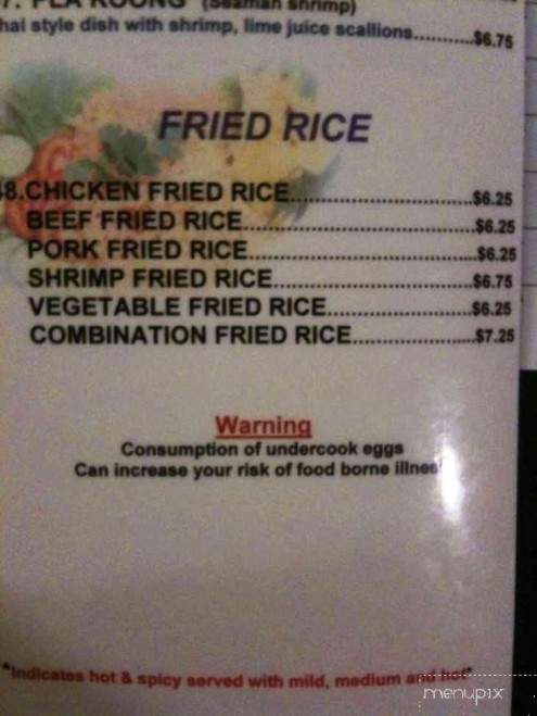 Thai Pepper - Lubbock, TX menu_pic