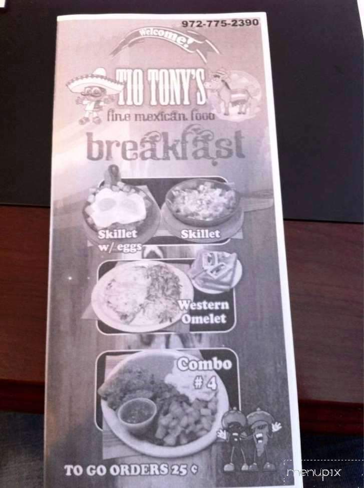 Tio Tony's - Midlothian, TX menu_pic