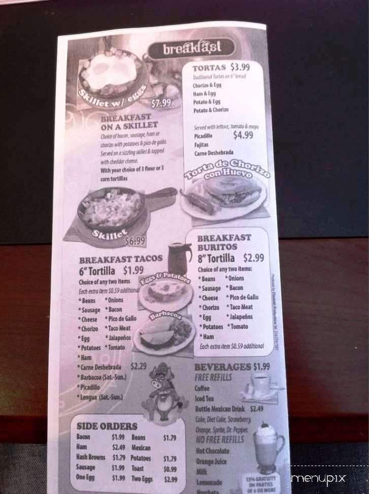 Tio Tony's - Midlothian, TX menu_pic