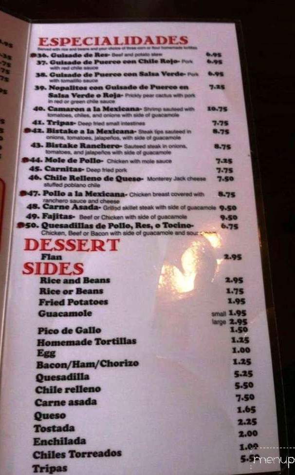 Tipico's - Dallas, TX menu_pic