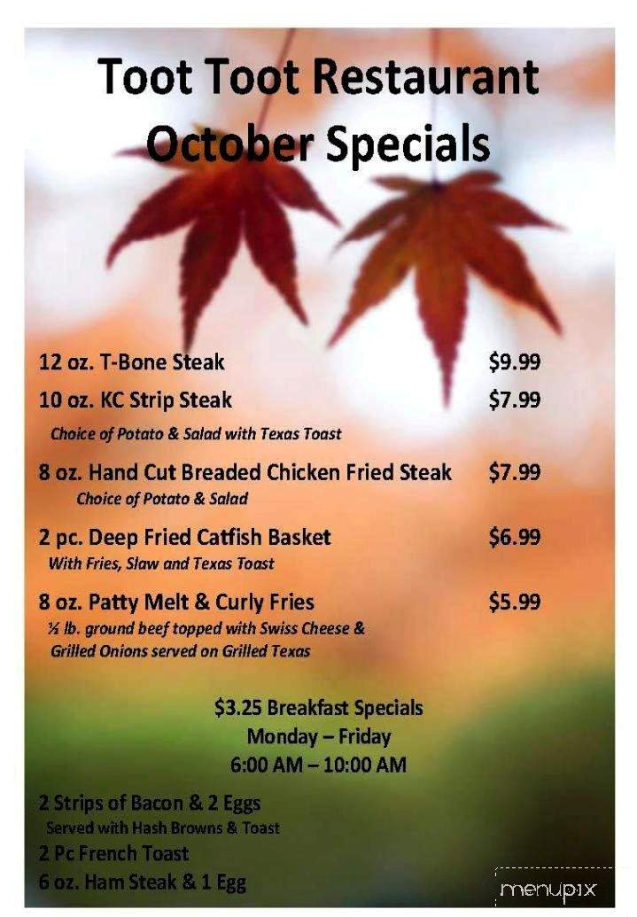 Toot Toot - Bethany, MO menu_pic