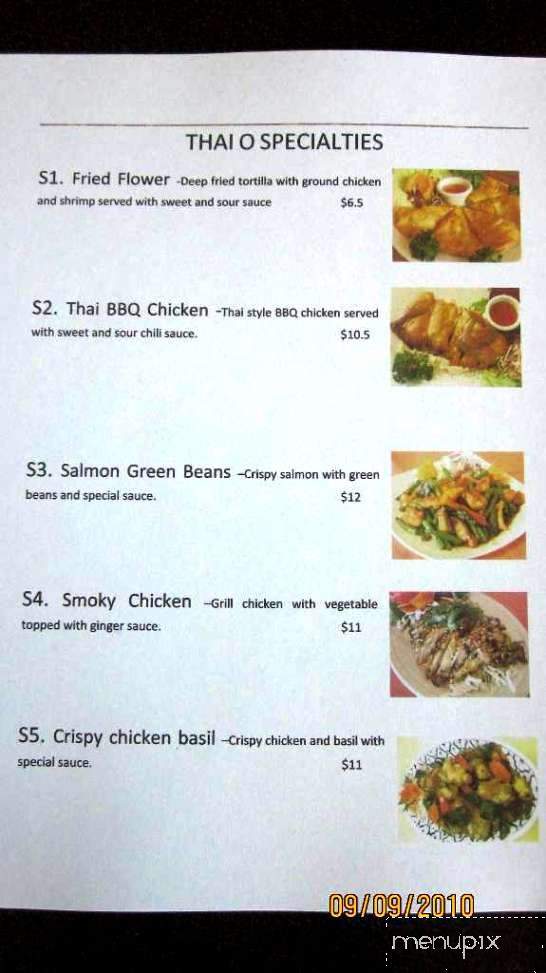 Thai O Restaurant - Redmond, OR menu_pic
