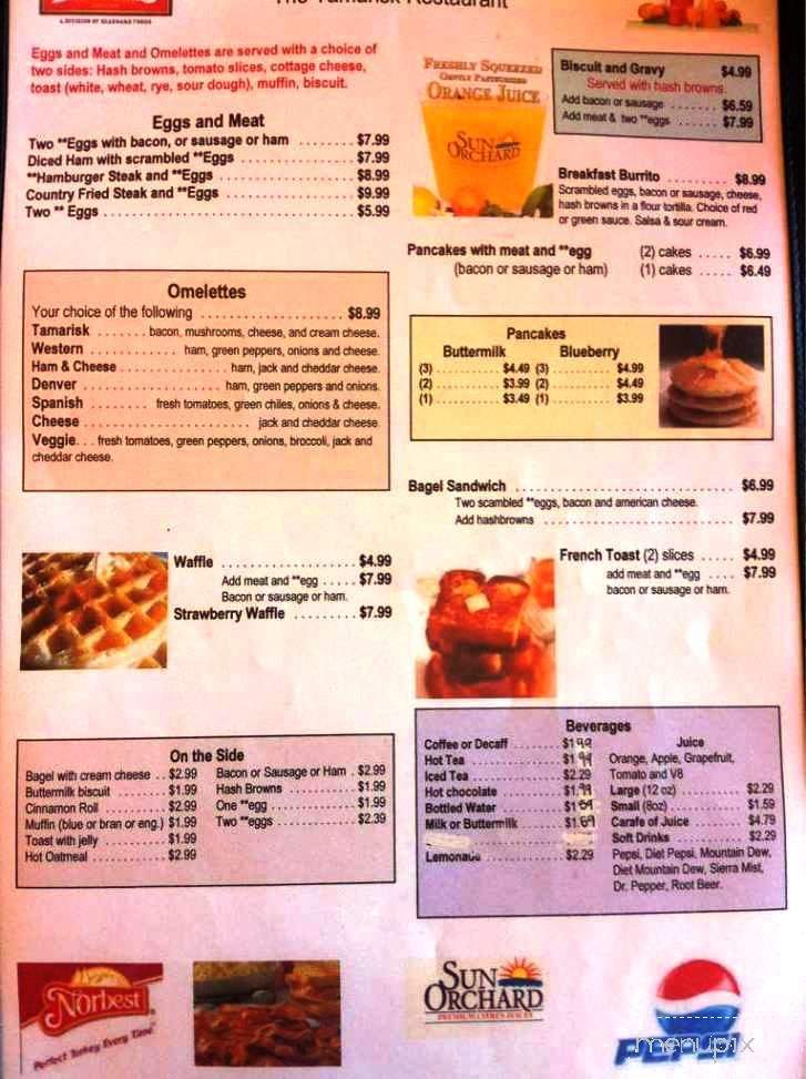 Tamarisk Restaurant - Green River, UT menu_pic