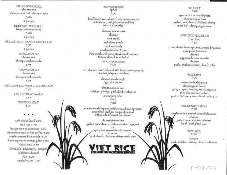 Viet Rice - Rio Rancho, NM menu_pic