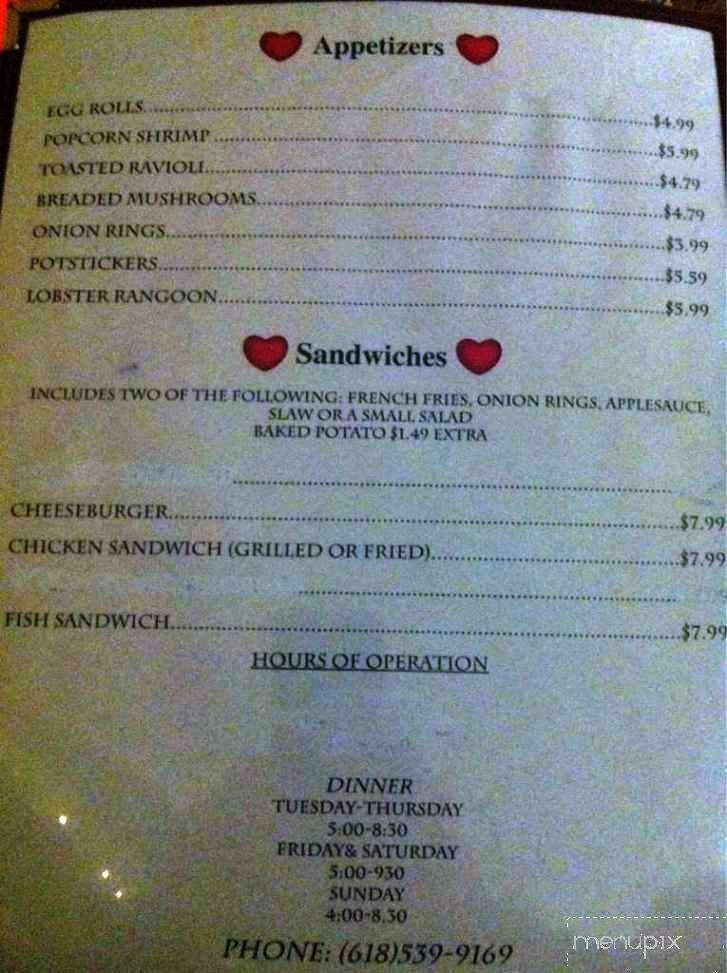 Menu of Valentine's Restaurant in Freeburg, IL 62243