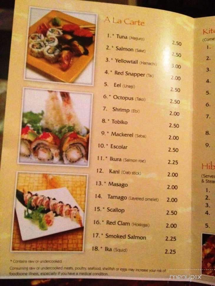 Volcano Japanese Restaurant - Morgantown, WV menu_pic