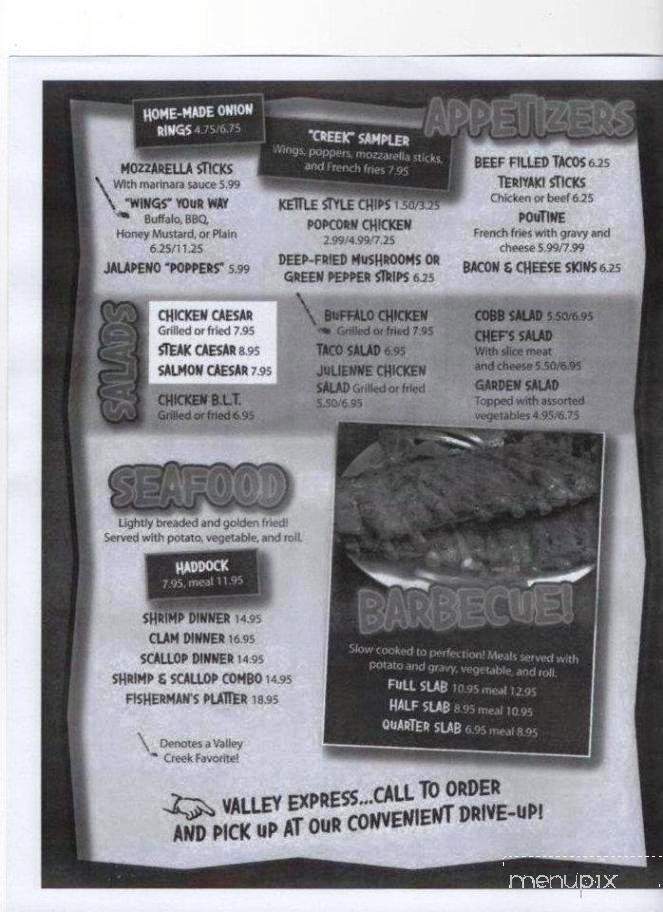 Valley Creek Eatery - Berlin, NH menu_pic