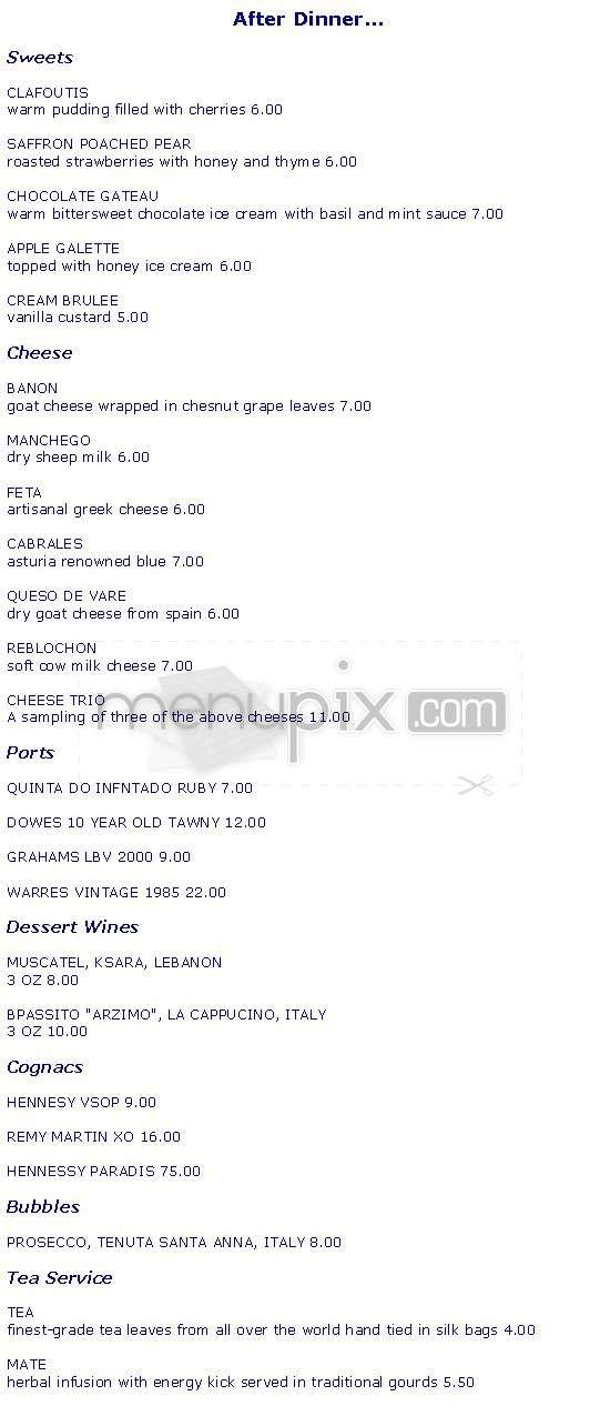 100 King - Alexandria, VA menu_pic