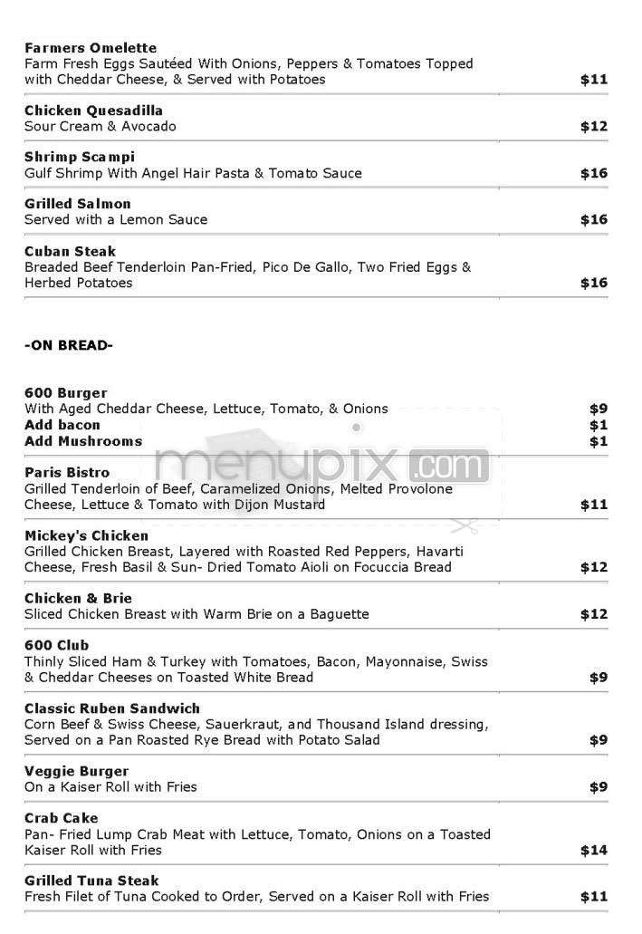 600 - Washington, DC menu_pic