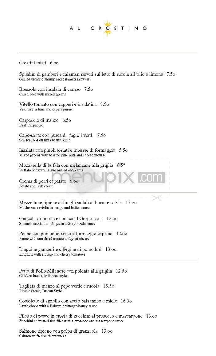 Al Crostino - Washington, DC menu_pic