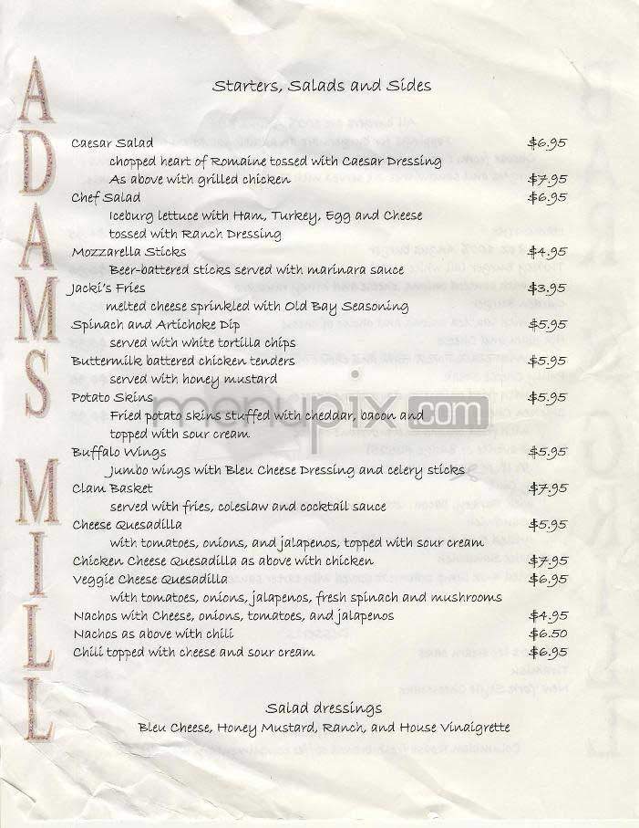 Adams Mill - Washington, DC menu_pic