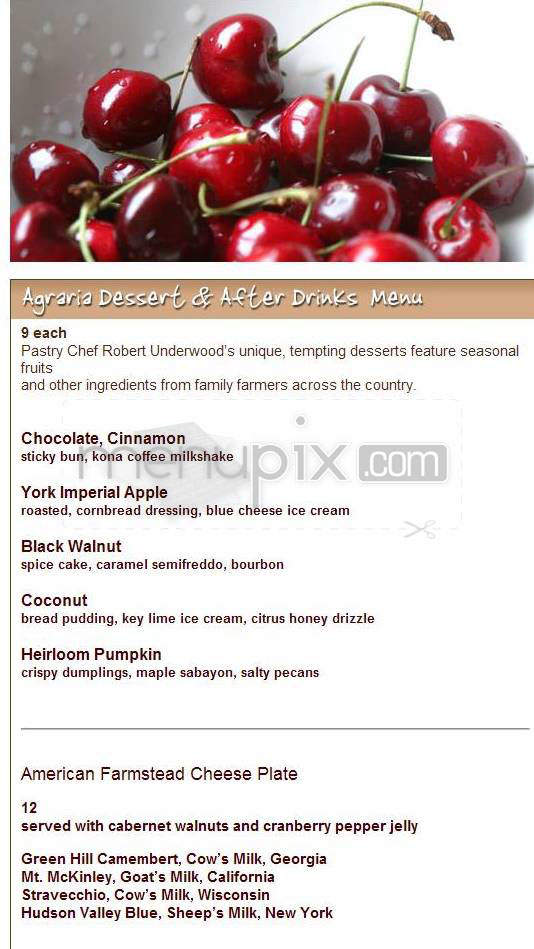 Agraria - Washington, DC menu_pic