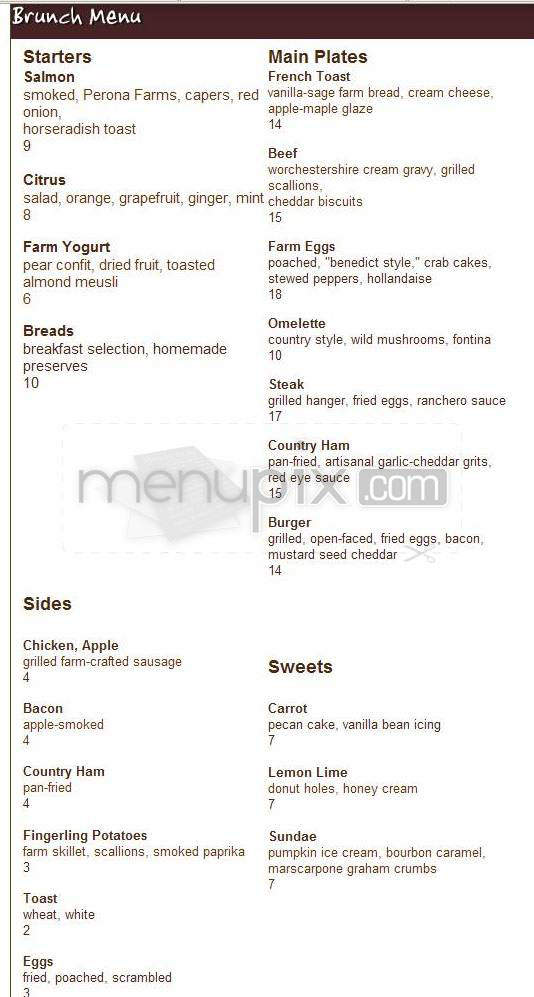 Agraria - Washington, DC menu_pic