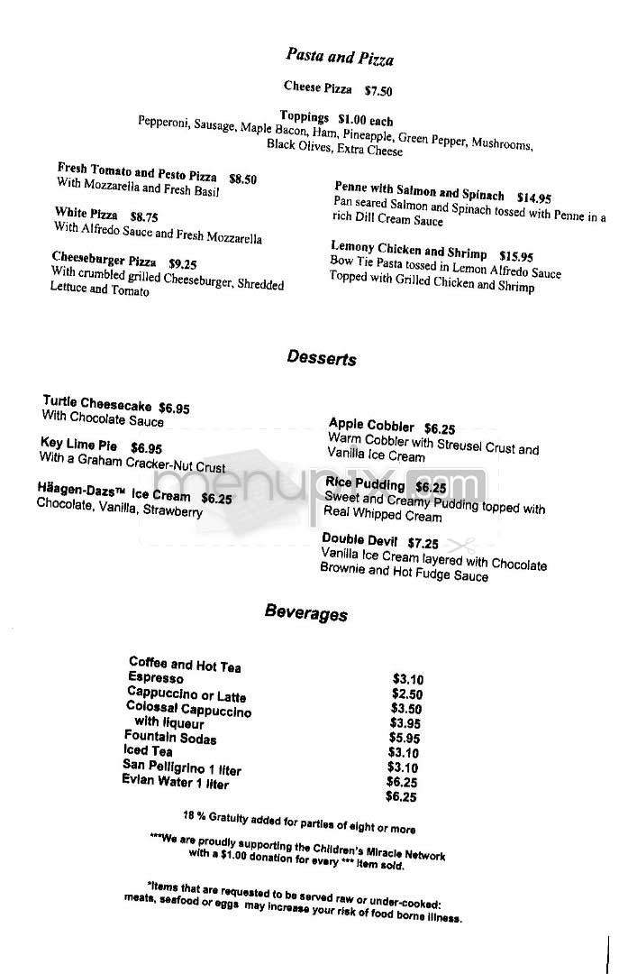 Allie's American Grille - Arlington, VA menu_pic