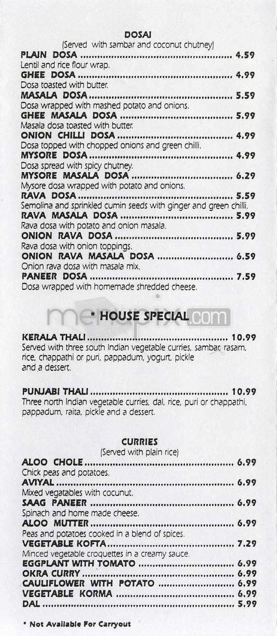 Amma - Washington, DC menu_pic