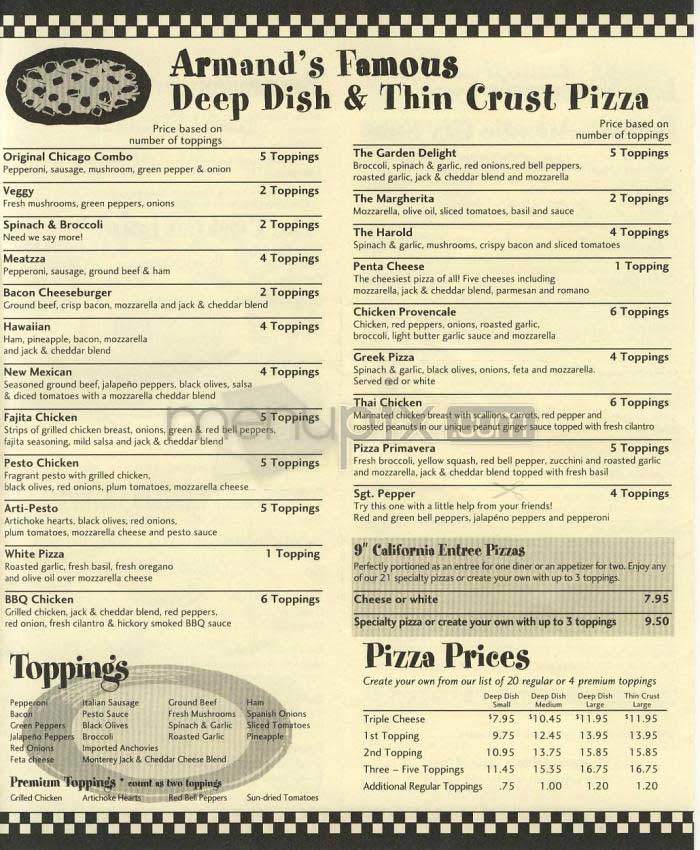 Armand's Chicago Pizzeria - Washington, DC menu_pic