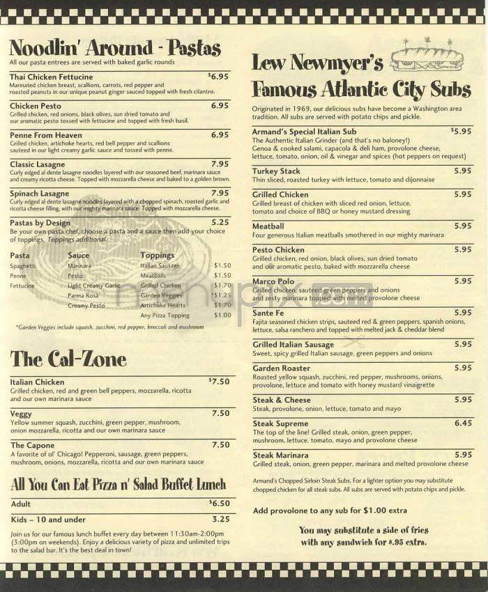 Armand's Chicago Pizzeria - Washington, DC menu_pic