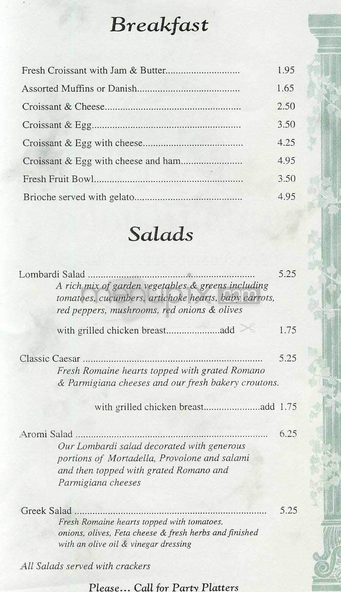 Aromi d'Italia - Bethesda, MD menu_pic