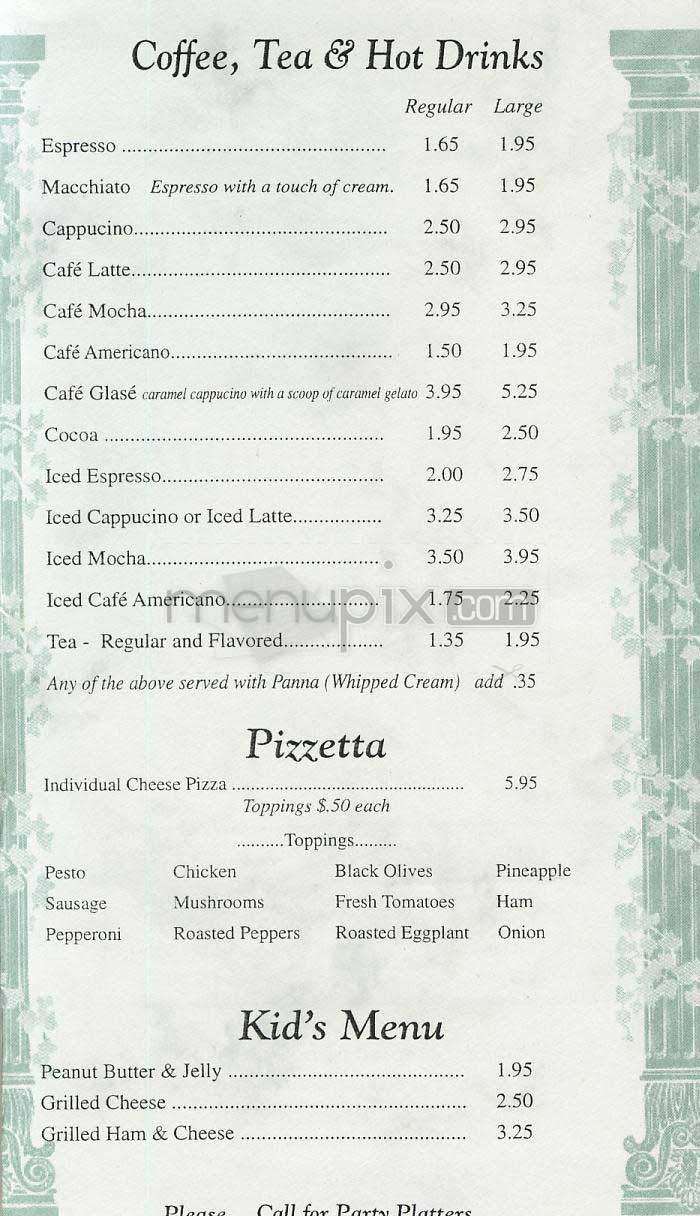 Aromi d'Italia - Bethesda, MD menu_pic
