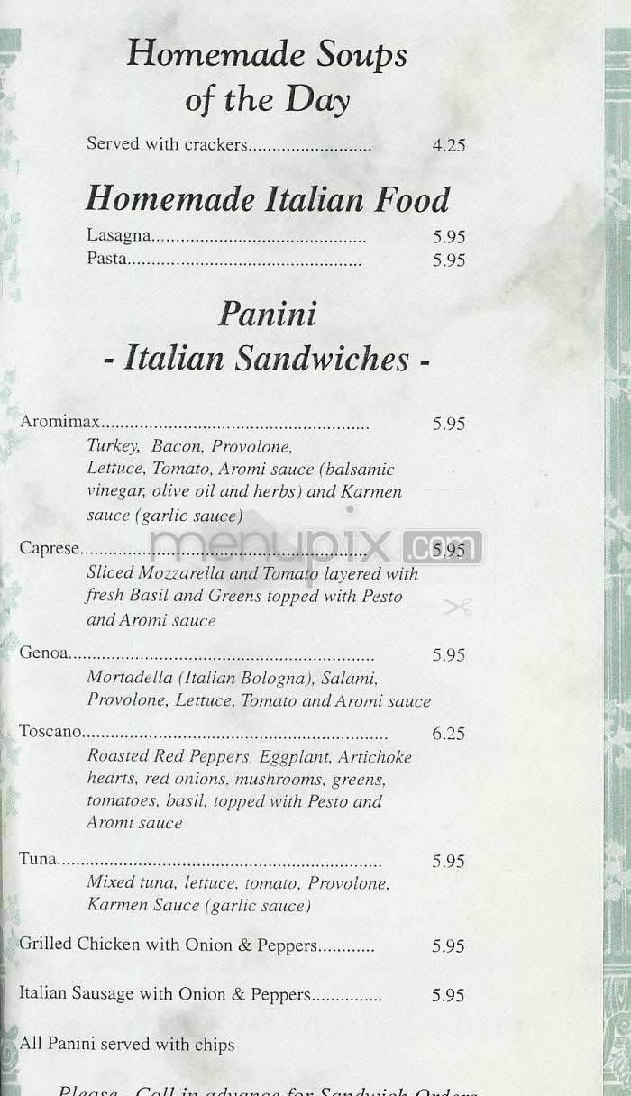 Aromi d'Italia - Bethesda, MD menu_pic