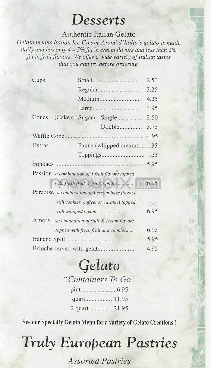 Aromi d'Italia - Bethesda, MD menu_pic