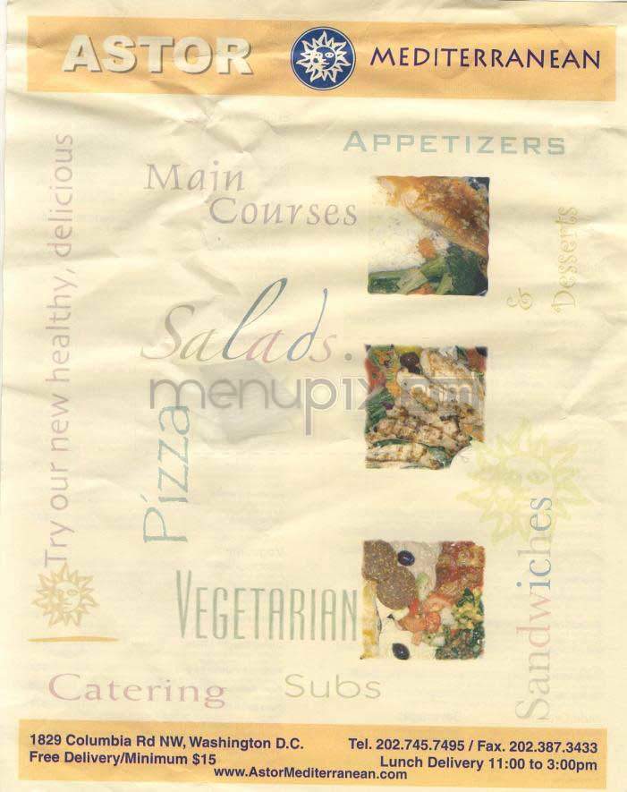 Astor - Washington, DC menu_pic