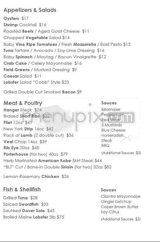 BLT Steak Bistro - Washington, DC menu_pic