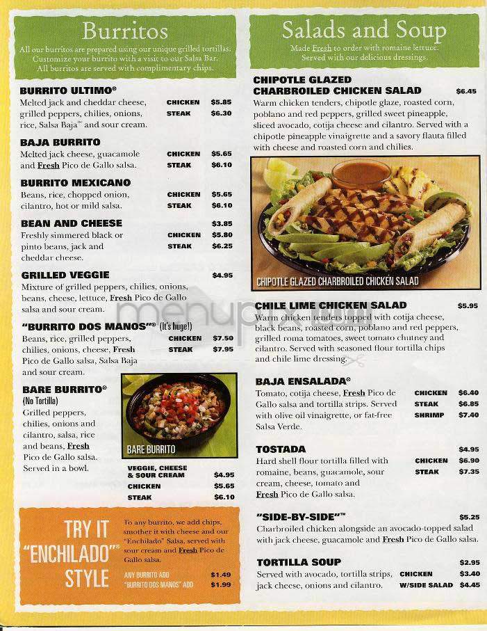 Baja Fresh Mexican Grill - Arlington, VA menu_pic