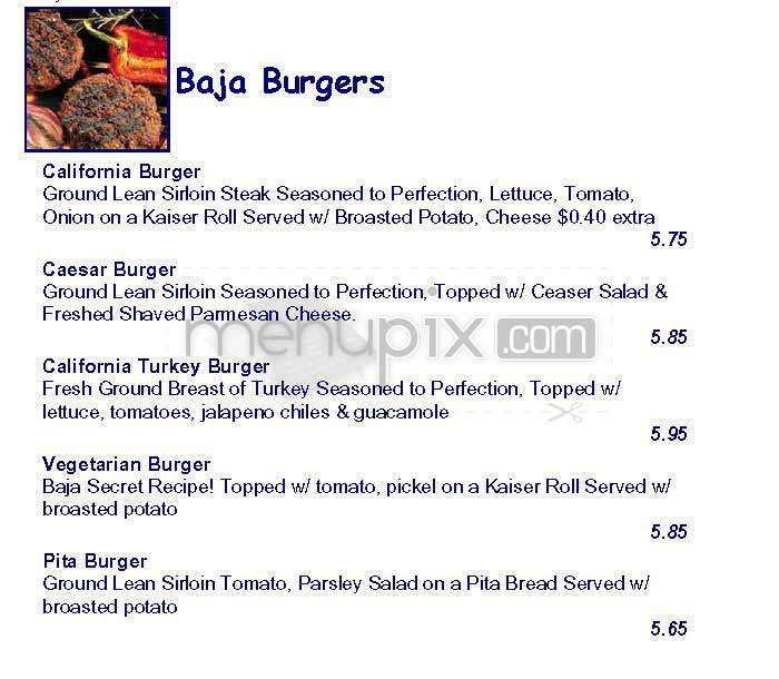 Baja Grille - Washington, DC menu_pic