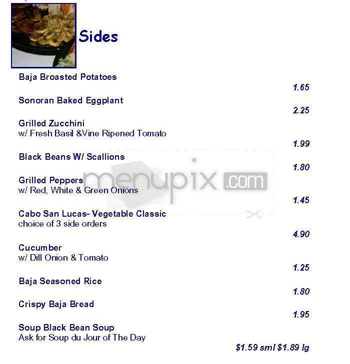 Baja Grille - Washington, DC menu_pic