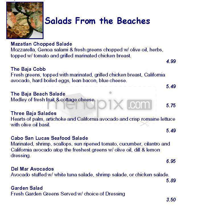 Baja Grille - Washington, DC menu_pic