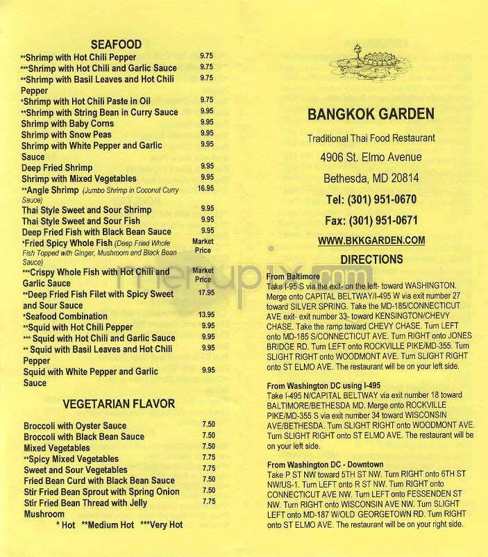 Bangkok Garden - Bethesda, MD menu_pic