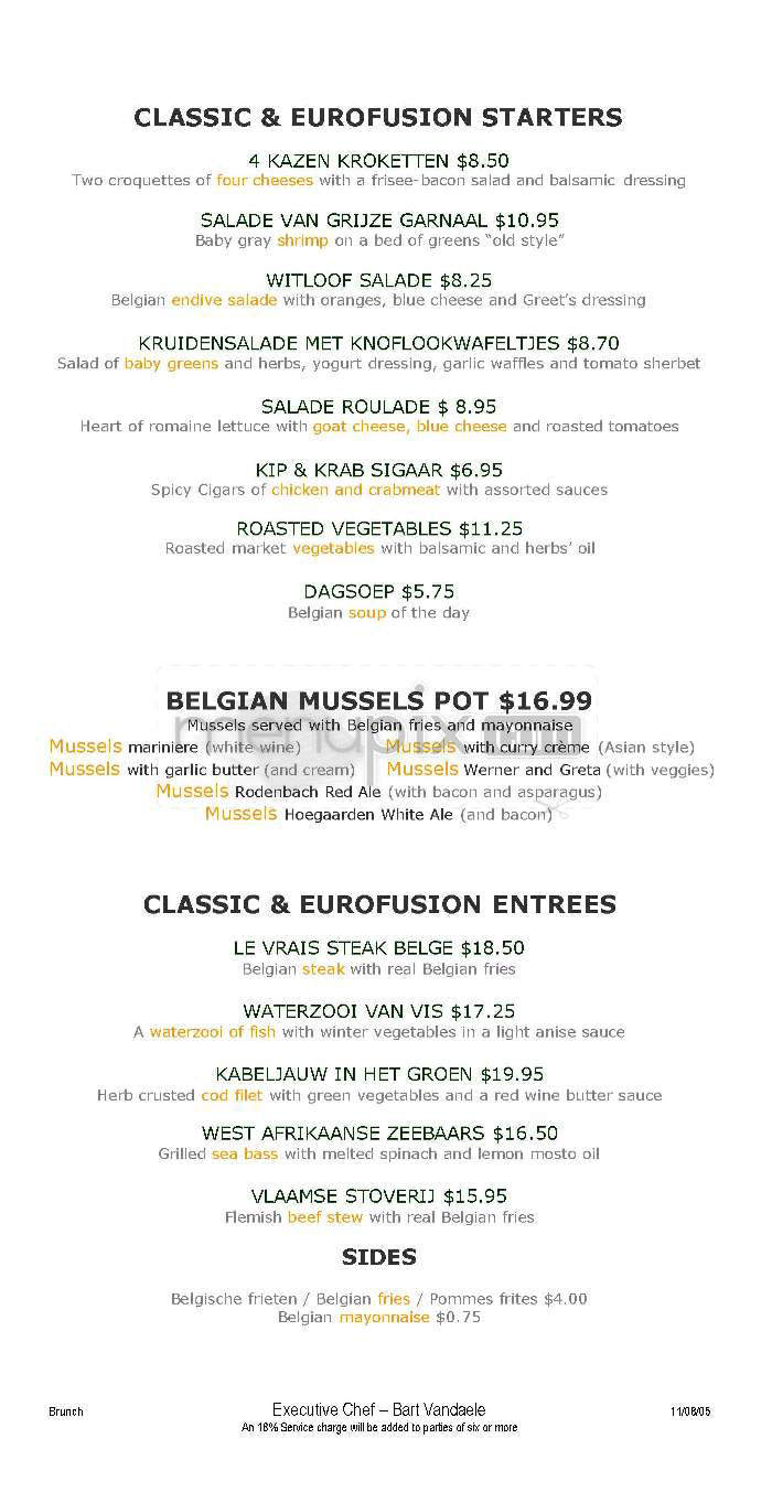 Belga Cafe - Washington, DC menu_pic