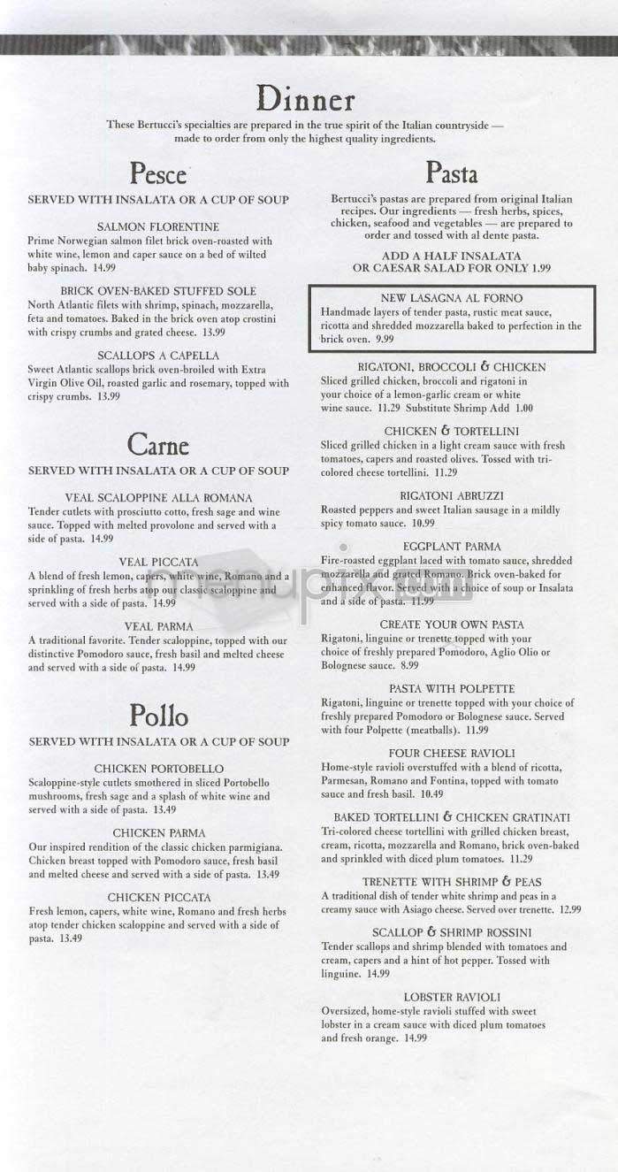 Bertucci's - Arlington, VA menu_pic