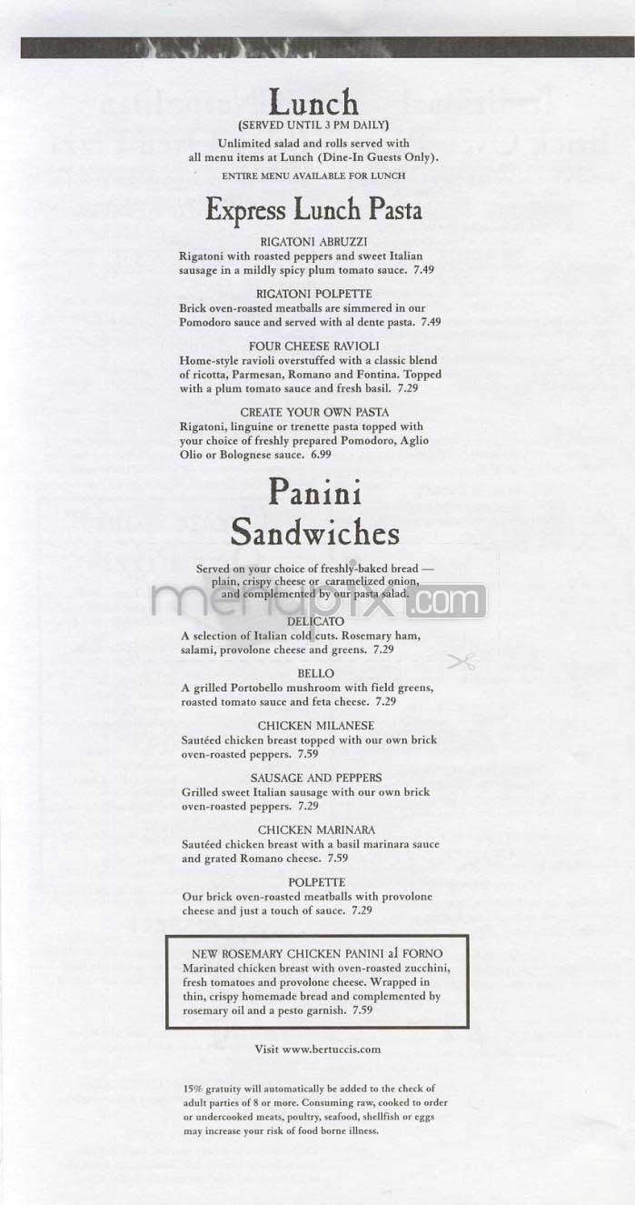 Bertucci's - Arlington, VA menu_pic