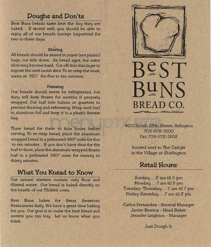 Best Buns Bread Co. - Arlington, VA menu_pic