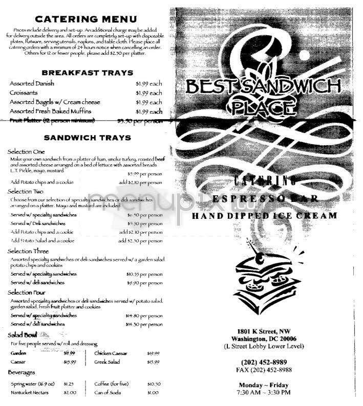 Best Sandwich Place - Washington, DC menu_pic