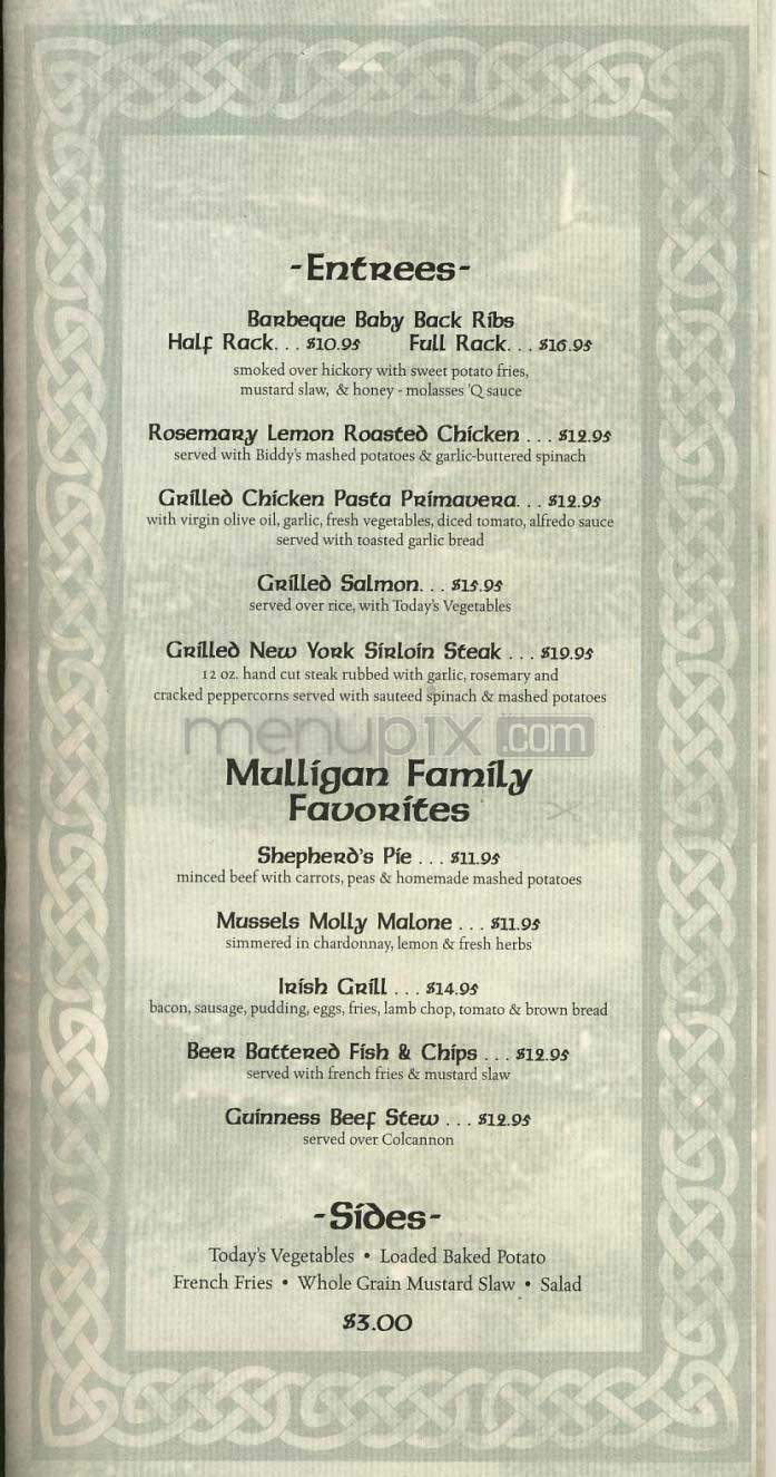 Biddy Mulligan's - Washington, DC menu_pic