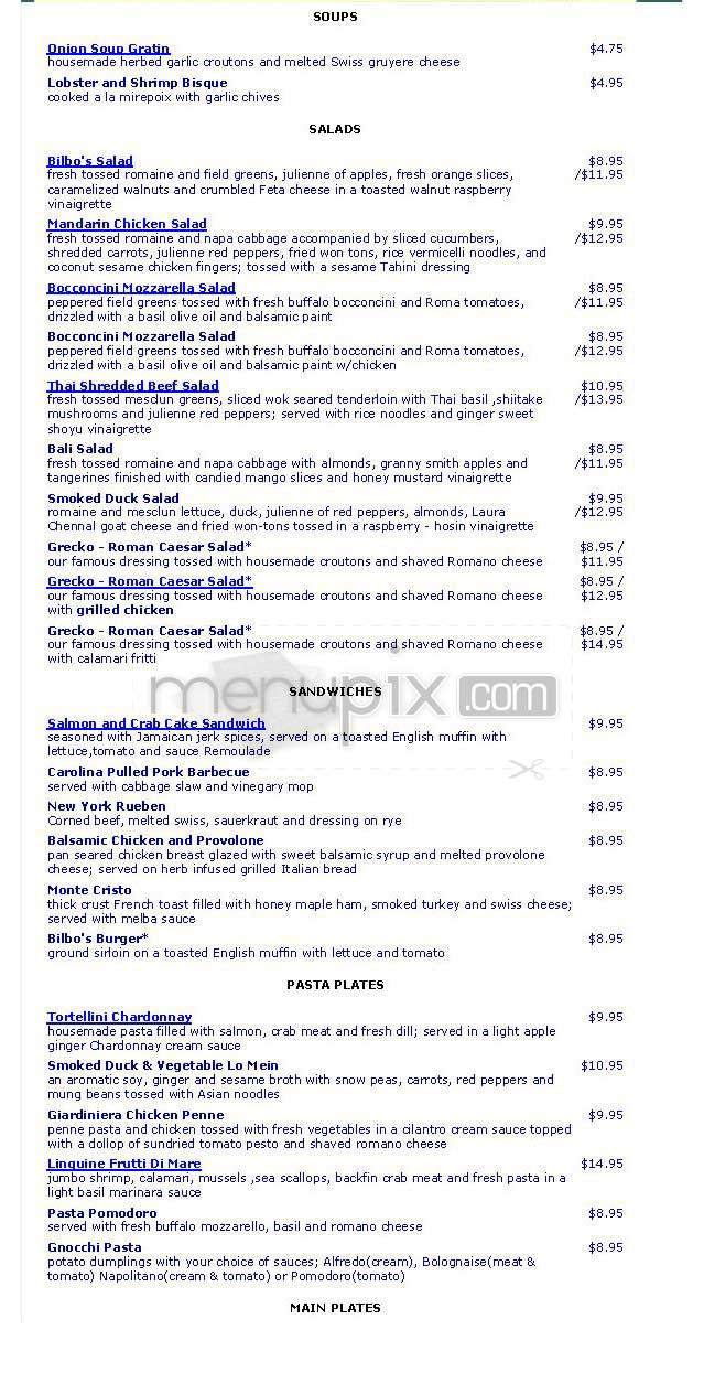 Bilbo Baggins - Alexandria, VA menu_pic