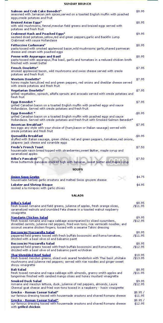 Bilbo Baggins - Alexandria, VA menu_pic