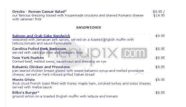 Bilbo Baggins - Alexandria, VA menu_pic